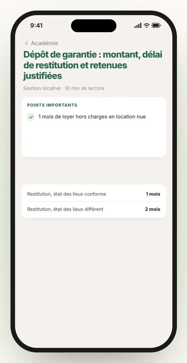 Un article de l’Académie Hymo sur téléphone : le dépôt de garantie